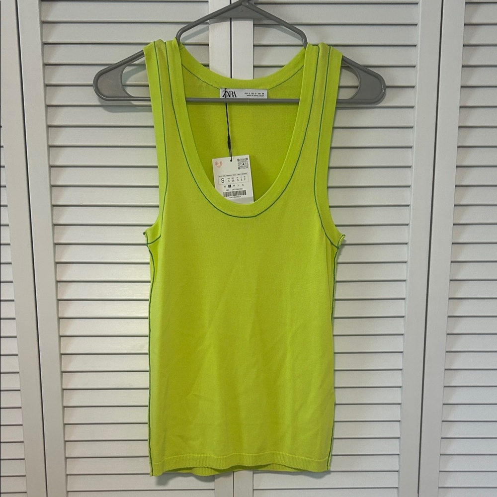 Zara Women's Neon Green Tank Top